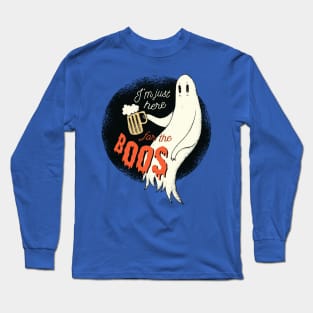 I'm Just Here For The Boos Funny Spooky Ghost Vintage Halloween Custom Long Sleeve T-Shirt